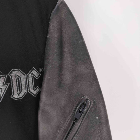 ジャックローズ JACKROSE バンドロゴ刺繍 裏地キルティング カウレザー スタジャン メンズ JPN:3