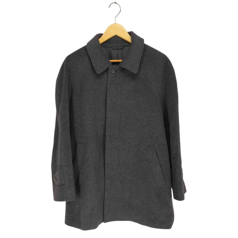 DESII MODE FABRIC MADE IN ITALY pure cashmere カシミヤ100 ステンカラーハーフコート メンズ