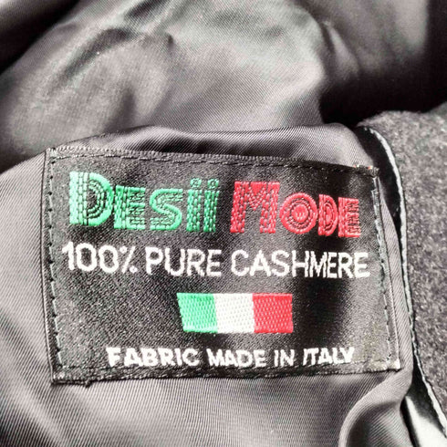 DESII MODE FABRIC MADE IN ITALY pure cashmere カシミヤ100 ステンカラーハーフコート メンズ