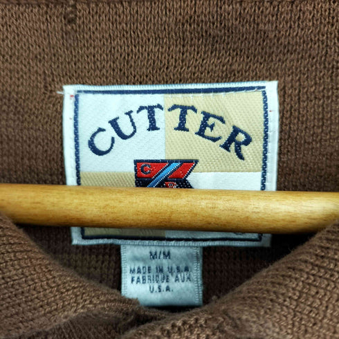 カッターアンドバック CUTTER&BUCK 90S USA製 ワンポイント刺繍 ニット ポロシャツ メンズ import:M