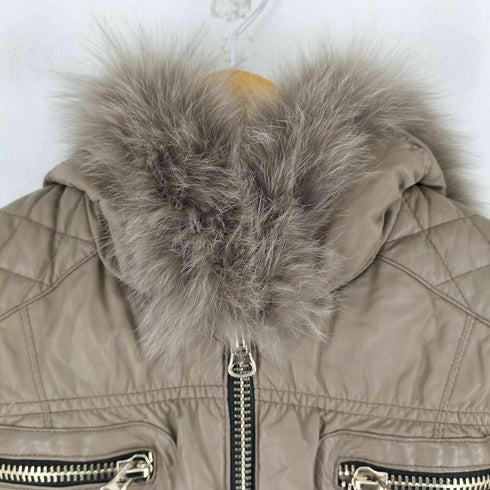 Loveles ファー付き ラムレザーダウンコート レディース JPN:36