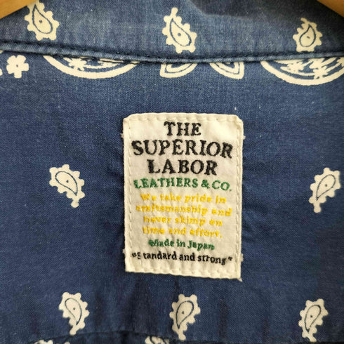 シュペリオールレイバー THE SUPERIOR LABOR ペイズリーバンダナ柄 S/Sシャツ メンズ
