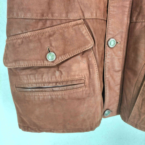 WINCHESTER lamb leather レザー襟切替ジャケット メンズ import:M