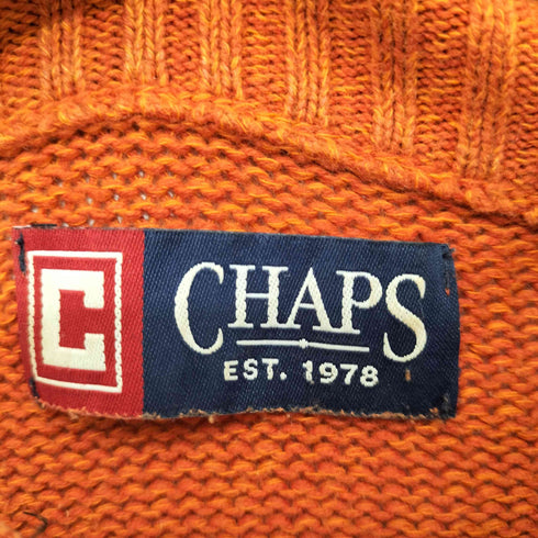 チャップスラルフローレン CHAPS RALPH LAUREN 短丈 カットオフ エルボーパッチ プルオーバーニット メンズ import:XL