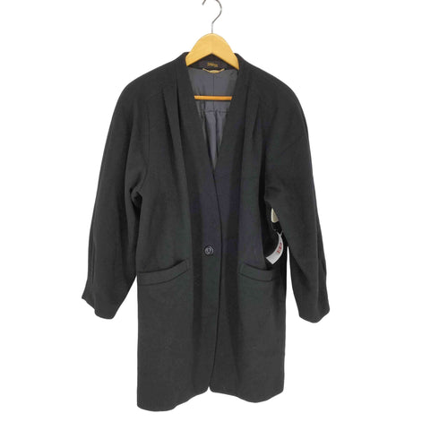 MORIOKA TOKYO cashmere カシミヤ混ノーカラーコート レディース