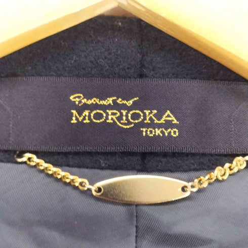 MORIOKA TOKYO cashmere カシミヤ混ノーカラーコート レディース