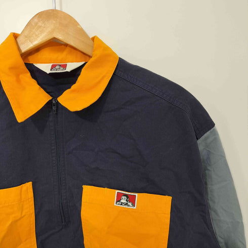 ベンデイビス BEN DAVIS ハーフジップ コットンツイル マルチカラー プルオーバーワークシャツ メンズ import:M