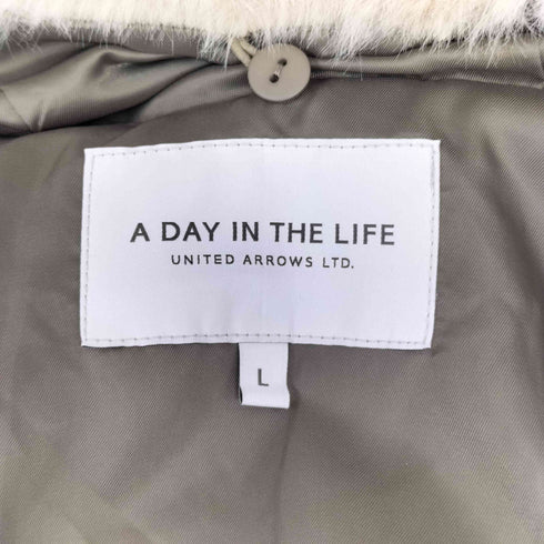 アデイインザライフユナイテッドアローズ A day in the life UNITED ARROWS フェイクファーフード ダウンジャケット レディース JPN:L