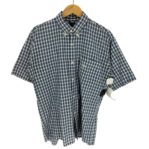 ステューシー Stussy 90S USA製 OLD 紺タグ チェック柄 ロゴ刺繍 S/S B.D シャツ メンズ import:L