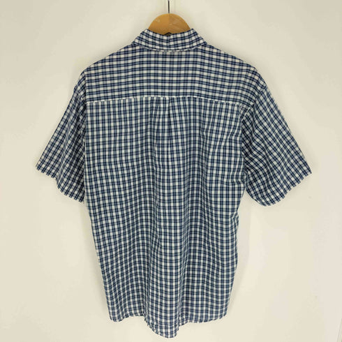 ステューシー Stussy 90S USA製 OLD 紺タグ チェック柄 ロゴ刺繍 S/S B.D シャツ メンズ import:L