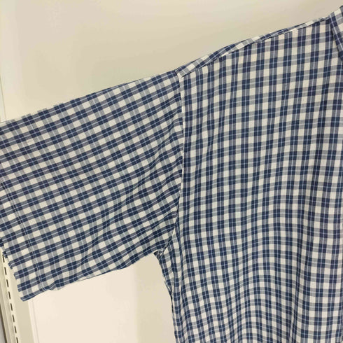 ステューシー Stussy 90S USA製 OLD 紺タグ チェック柄 ロゴ刺繍 S/S B.D シャツ メンズ import:L