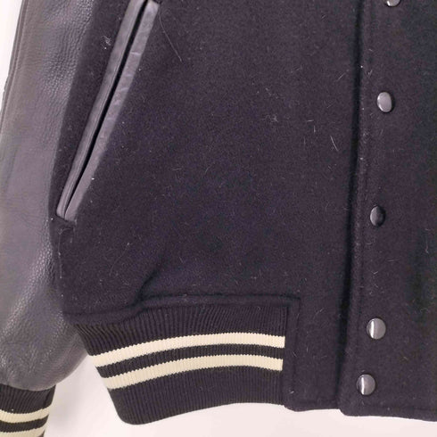 Vintage Stadium Jacket ビックワッペン刺繍 袖カウレザー切替 スタジャン メンズ import:M