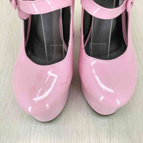 GUREITOJP エナメルチャンキーヒールプラットフォームパンプス レディース