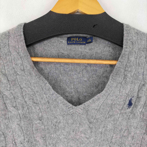 ポロラルフローレン POLO RALPH LAUREN カシミヤ混スモールポニー刺繍ケーブルニット レディース import:XS