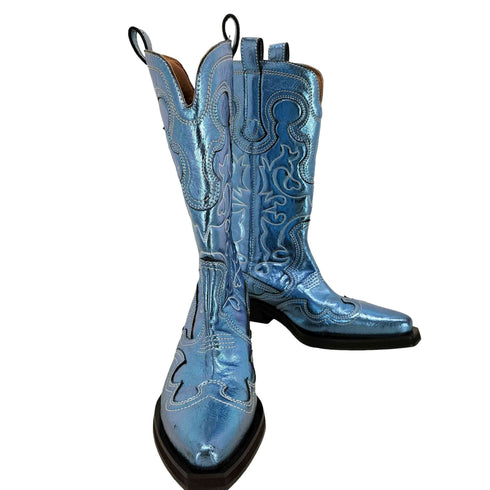 ガニー Ganni MID SHAFT EMBROIDERED BOOT レディース JPN:38