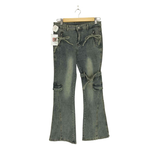 Y2K フレアカーゴデニムパンツ レディース XL