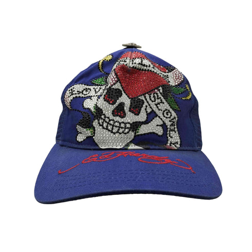 エドハーディー Ed Hardy スカル スパンコール 装飾 ロゴ 6パネル メッシュ キャップ Y2K メンズ