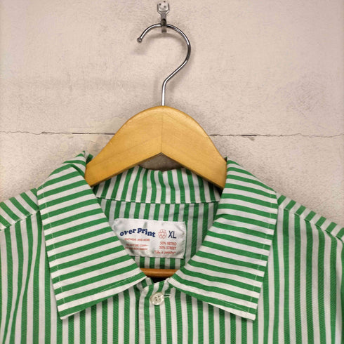 overprint 2ポケットストライプシャツ メンズ XL