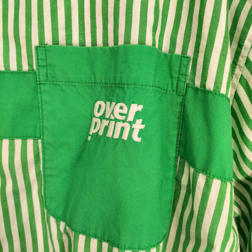 overprint 2ポケットストライプシャツ メンズ XL