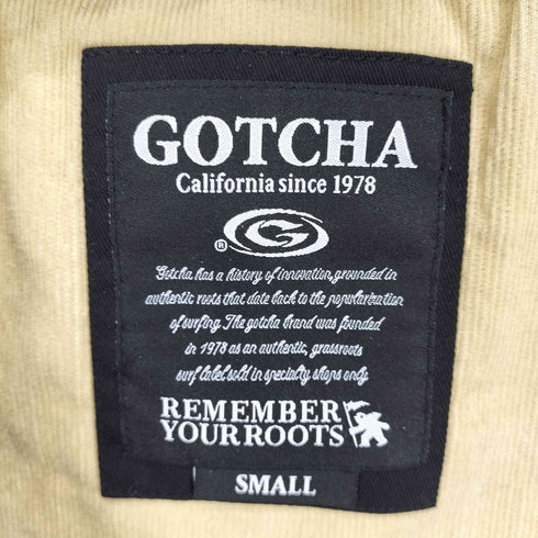 GOTCHA ロゴ刺繍コーデュロイ切替中綿ベスト メンズ S