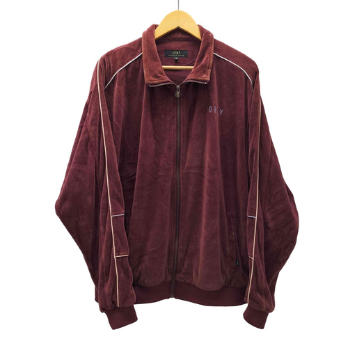 グライミー GRIMEY / GRMY ロゴ 刺繍 パイピングライン ベロア トラック ジャケット ジャージ メンズ import:XL