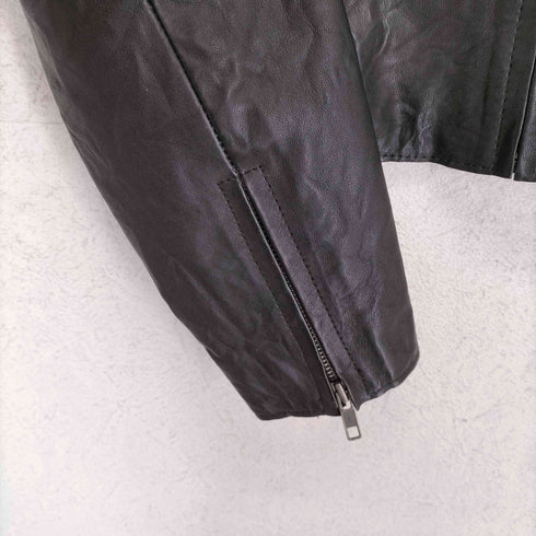ギャップ Gap OLD 00s lamb leather ラムレザーノーカラージャケット レディース M
