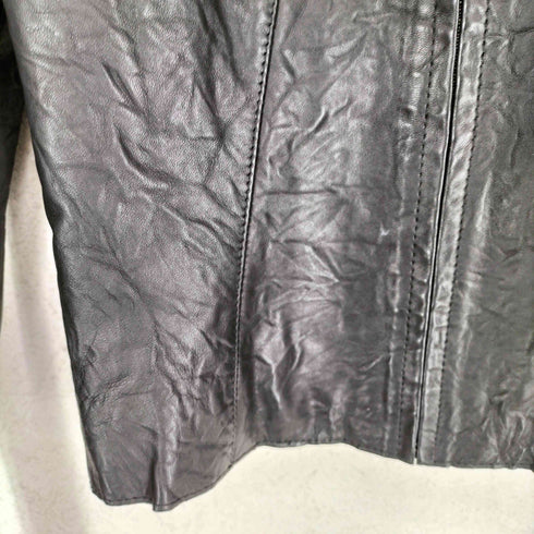 ギャップ Gap OLD 00s lamb leather ラムレザーノーカラージャケット レディース M