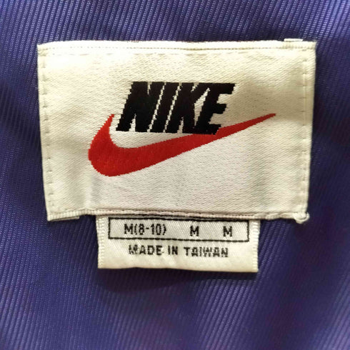ナイキ NIKE 90S 台湾製 白タグ 裏地メッシュ スウッシュロゴ 刺繍 スタンドネック ナイロン ジャケット レディース import:M