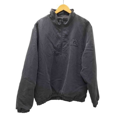 St Martin by Turfer 企業ロゴ 刺繍 ハーフジップ レーヨン ポリ プルオーバー メンズ import:L