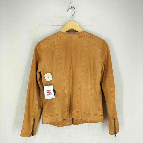バナナリパブリック BANANA REPUBLIC lamb leather ラムレザーノーカラージャケット レディース S