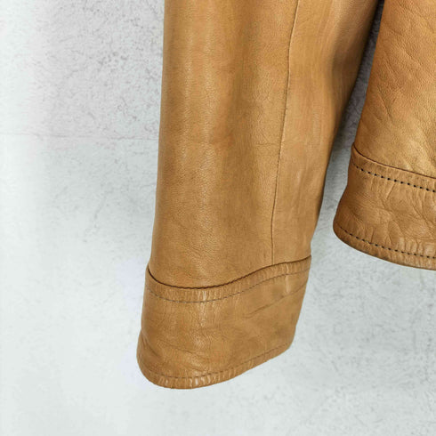 バナナリパブリック BANANA REPUBLIC lamb leather ラムレザーノーカラージャケット レディース S