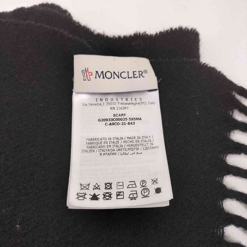 モンクレール MONCLER ロゴ刺繍 ウールマフラー レディース