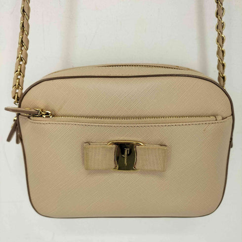サルヴァトーレフェラガモ Salvatore Ferragamo イタリア製 ヴァラ リボン チェーンショルダーバッグ レディース
