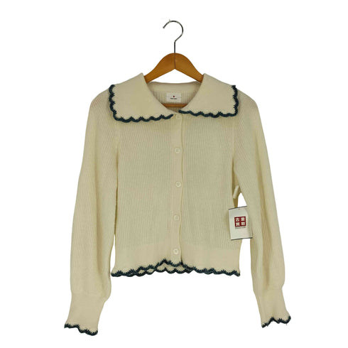 メリージェニー merry jenny バイカラースカラップニットカーディガン レディース FREE