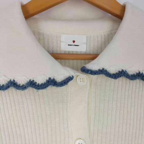 メリージェニー merry jenny バイカラースカラップニットカーディガン レディース FREE