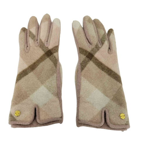 バーバリーブルーレーベル BURBERRY BLUE LABEL クレストブリッジチェック柄 グローブ カシミヤ混 手袋 レディース