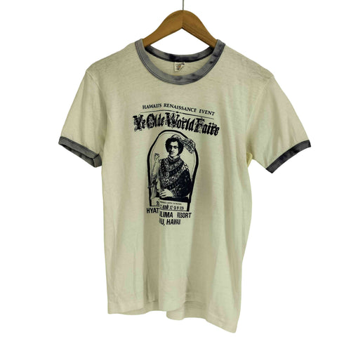 ヘインズ Hanes 80-90S USA製 フロントプリント リンガー Tシャツ メンズ import:M