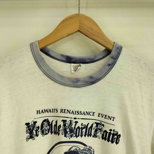 ヘインズ Hanes 80-90S USA製 フロントプリント リンガー Tシャツ メンズ import:M