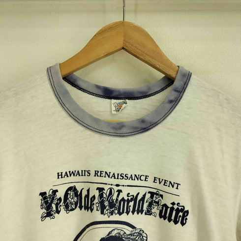 ヘインズ Hanes 80-90S USA製 フロントプリント リンガー Tシャツ メンズ import:M