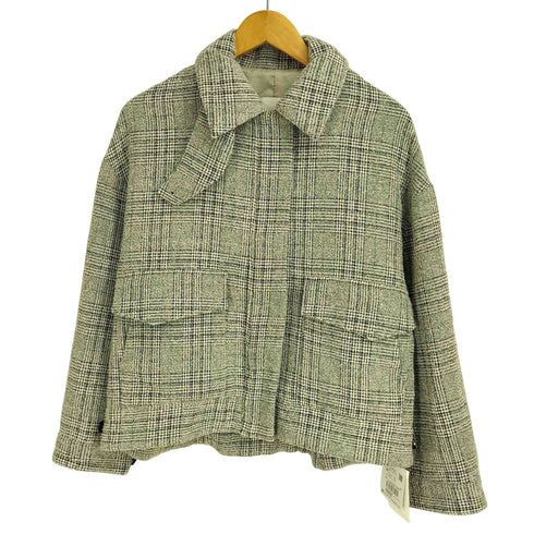 サロンアダムエロペ SALON adam et rope 23SS ツイード チェック ジップ ショートブルゾン レディース JPN:S