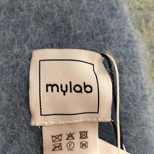 mylab モヘヤ混 チェック マフラー レディース FREE