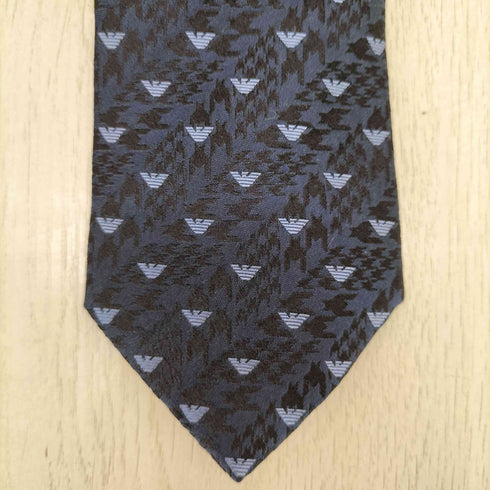 エンポリオアルマーニ EMPORIO ARMANI イタリア製 ロゴ総柄 シルクネクタイ メンズ