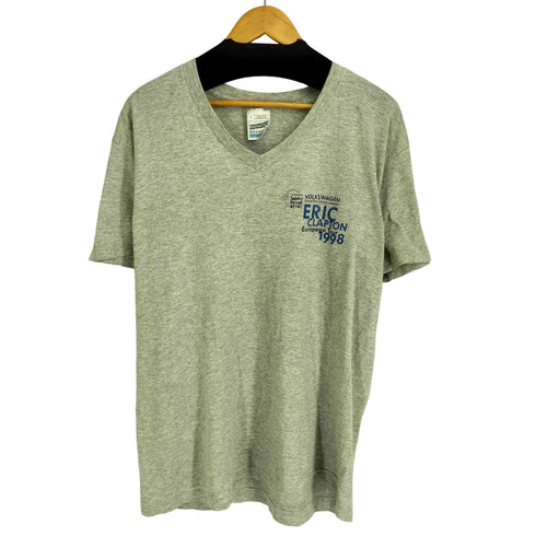 90S VOLKSWAGEN プリント Vネック Tシャツ シングルステッチ メンズ import:L