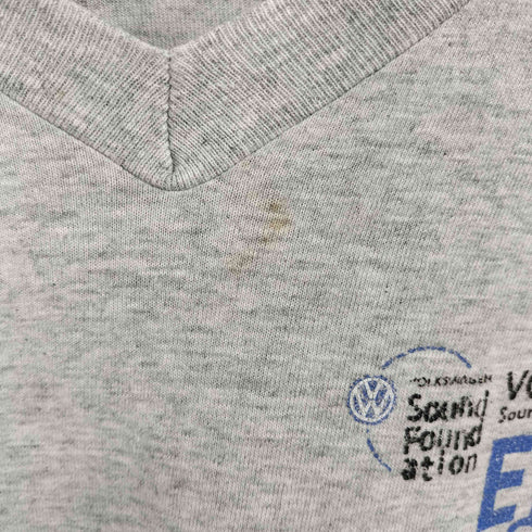 90S VOLKSWAGEN プリント Vネック Tシャツ シングルステッチ メンズ import:L