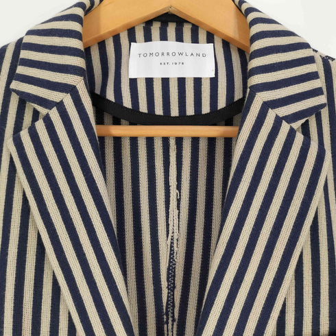 トゥモローランド TOMORROWLAND スウェット地 ストライプ 2Bテーラードジャケット メンズ JPN:46
