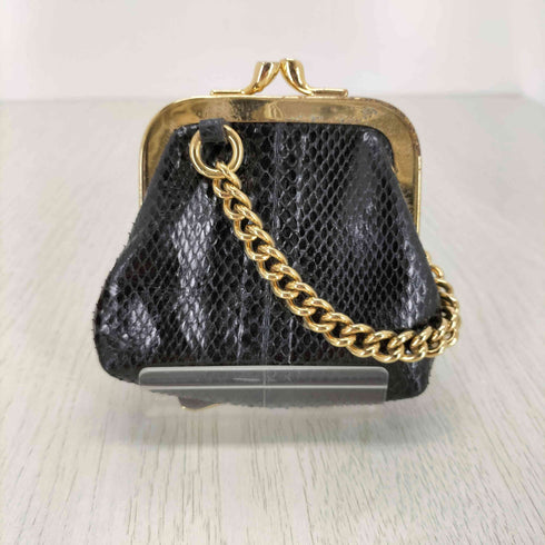 ドルチェアンドガッバーナ DOLCE&GABBANA チェーンストラップ付 パイソン がま口コインケース レディース
