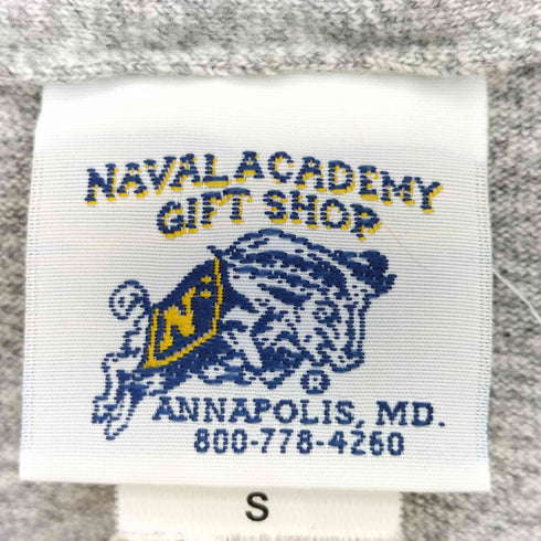 NAVAL ACADEMY GIFT SHOP USA製 シングルステッチ 霜降り ロゴプリント クルーネックカットソー メンズ import:S