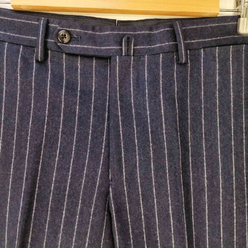 バーニーズニューヨーク BARNEYS NEWYORK MADISON SUPER 120S VITALE BARBERIS CANONICO ウール ストライプ 段返り 3Bテーラードジャケット ノータック スラックス セットアップ メンズ 46-03