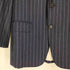 バーニーズニューヨーク BARNEYS NEWYORK MADISON SUPER 120S VITALE BARBERIS CANONICO ウール ストライプ 段返り 3Bテーラードジャケット ノータック スラックス セットアップ メンズ 46-03