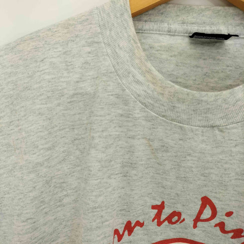フルーツオブザルーム FRUIT OF THE LOOM 90s USA製 シングルステッチ コットンポリ 霜降り PEORIA ILLINOIS プリント 半袖Tシャツ メンズ import:XL